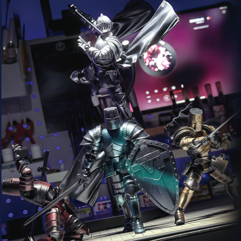 Model Kit Knight - Caballero Medieval Multiarticulado, Figuras de Acción