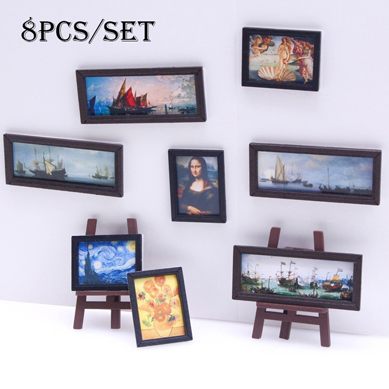 Model Kit Vintage - 8 unids/set 1:12 casa de muñecas