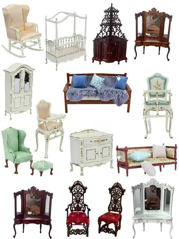 Model Kit Vintage - Muebles de casa de muñecas en