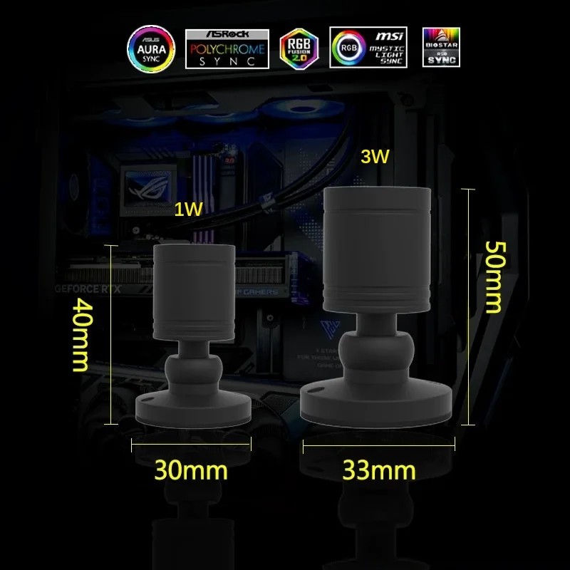 QITU 1W 3W ARGB 5V 3Pin Header - Model Kit Display Case reseña y precio